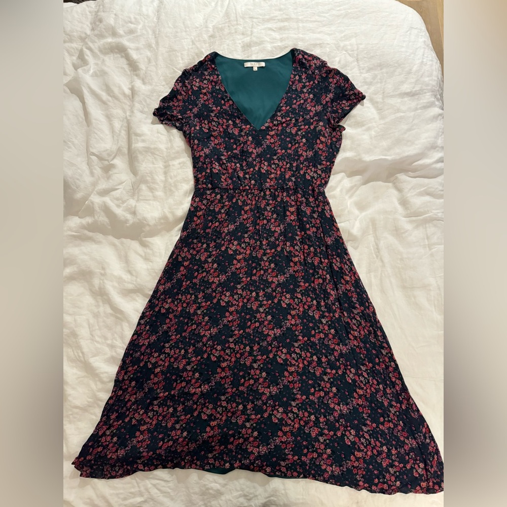 Floral Dress with V Neck